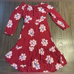 LIKE NEW WORN ONCE Girls Old Navy Dress Size 8 Medium Maroon Flowers Dressy